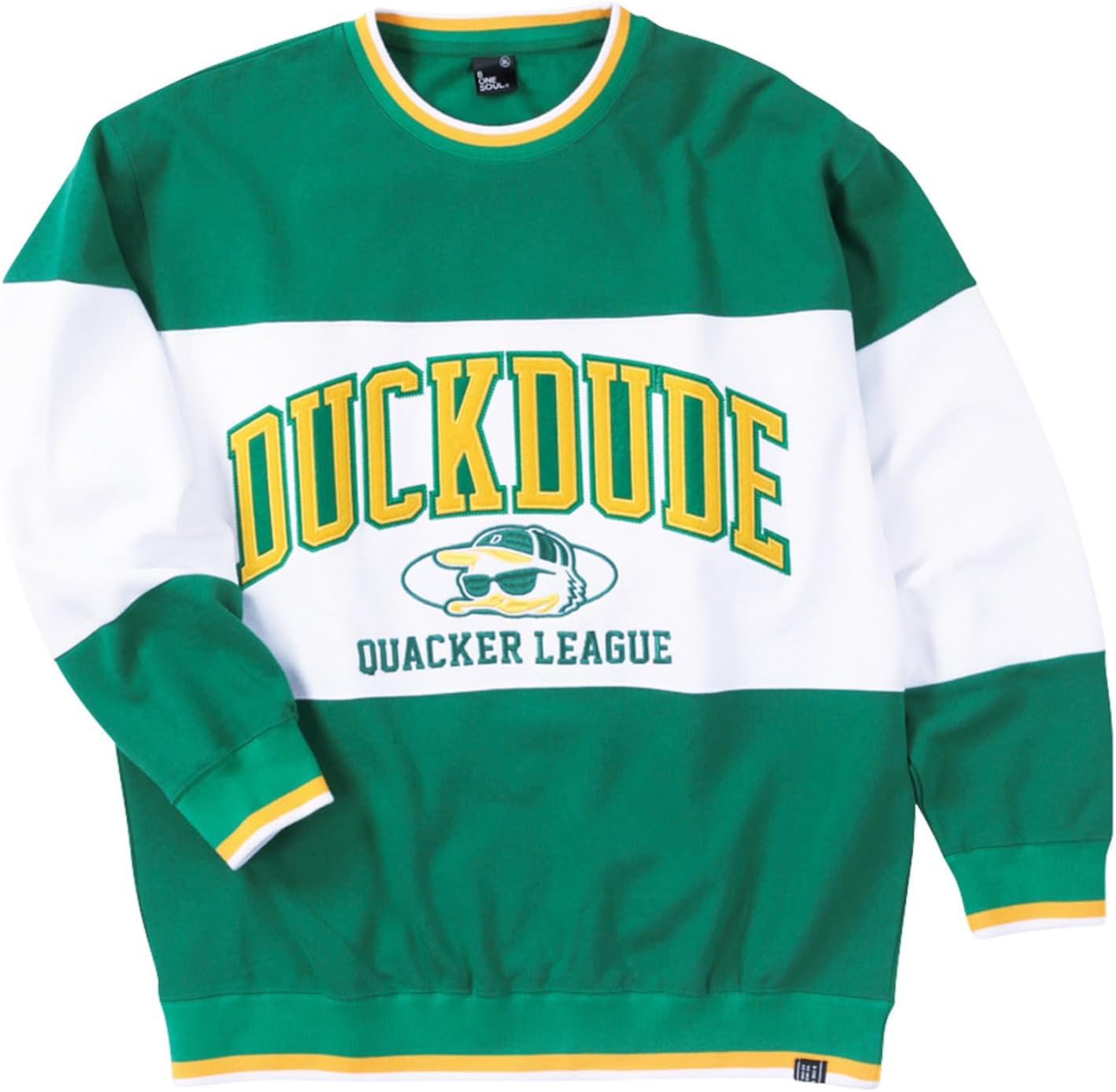 

Мужская толстовка с круглым вырезом и откидной задней частью Be One Soul DUCK DUDE, зеленая B-One-Soul