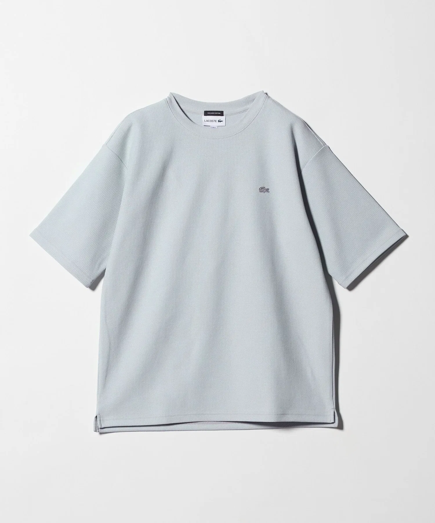 Футболка мужская Lacoste однотонная с логотипом, светло-серый