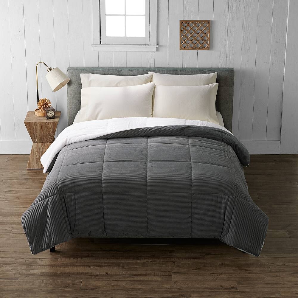 

Cuddl Duds Твердое вельветовое уютное мягкое одеяло, цвет Charcoal