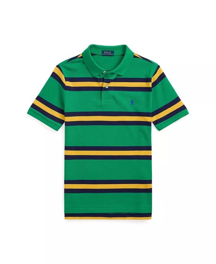 

Рубашка-поло из хлопковой сетки в полоску для мальчиков Big Boys Polo Ralph Lauren, зеленый