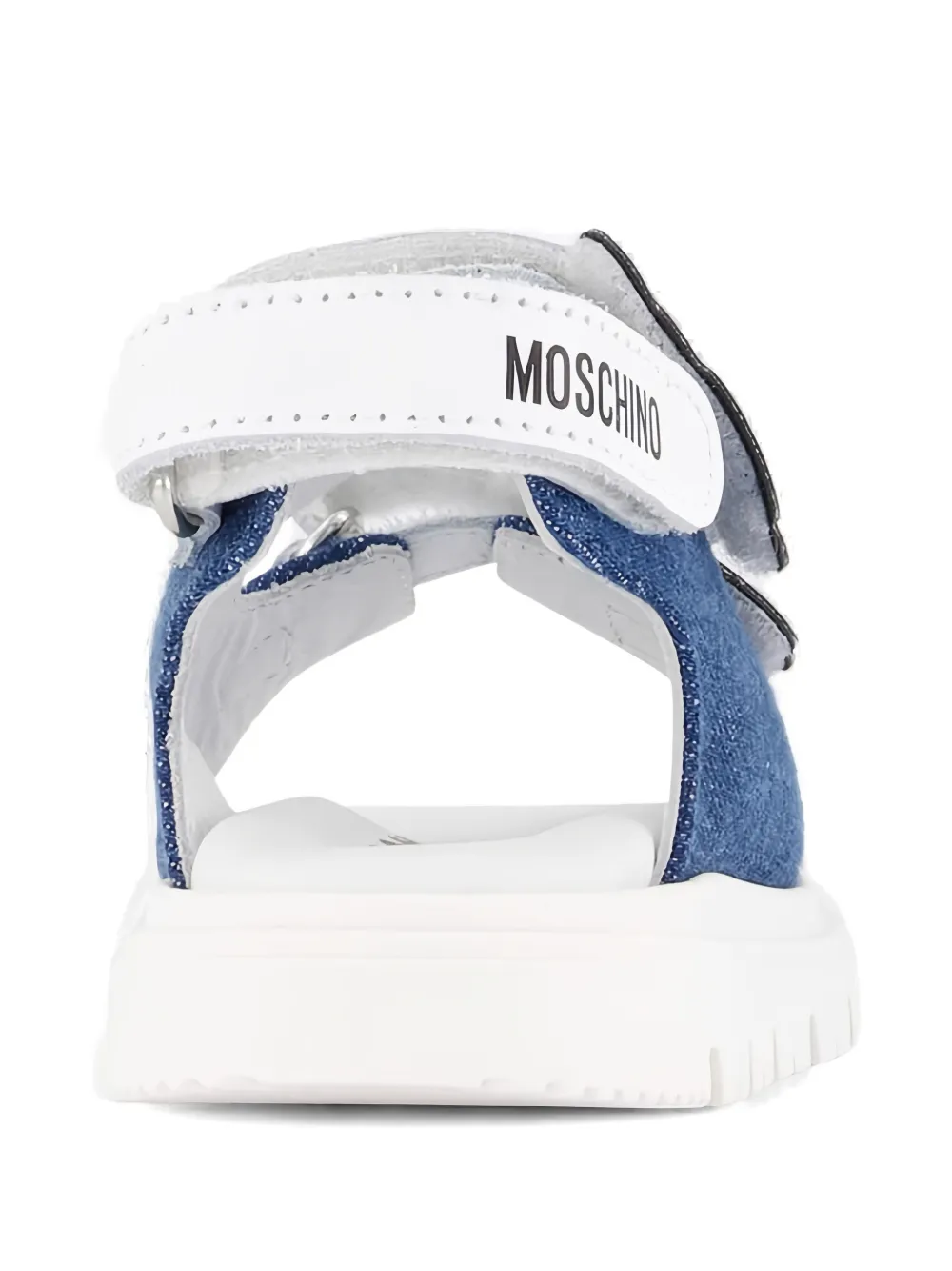 Сандалии с аппликацией в виде медведя на ремешке Moschino Kids, синий — фото 2