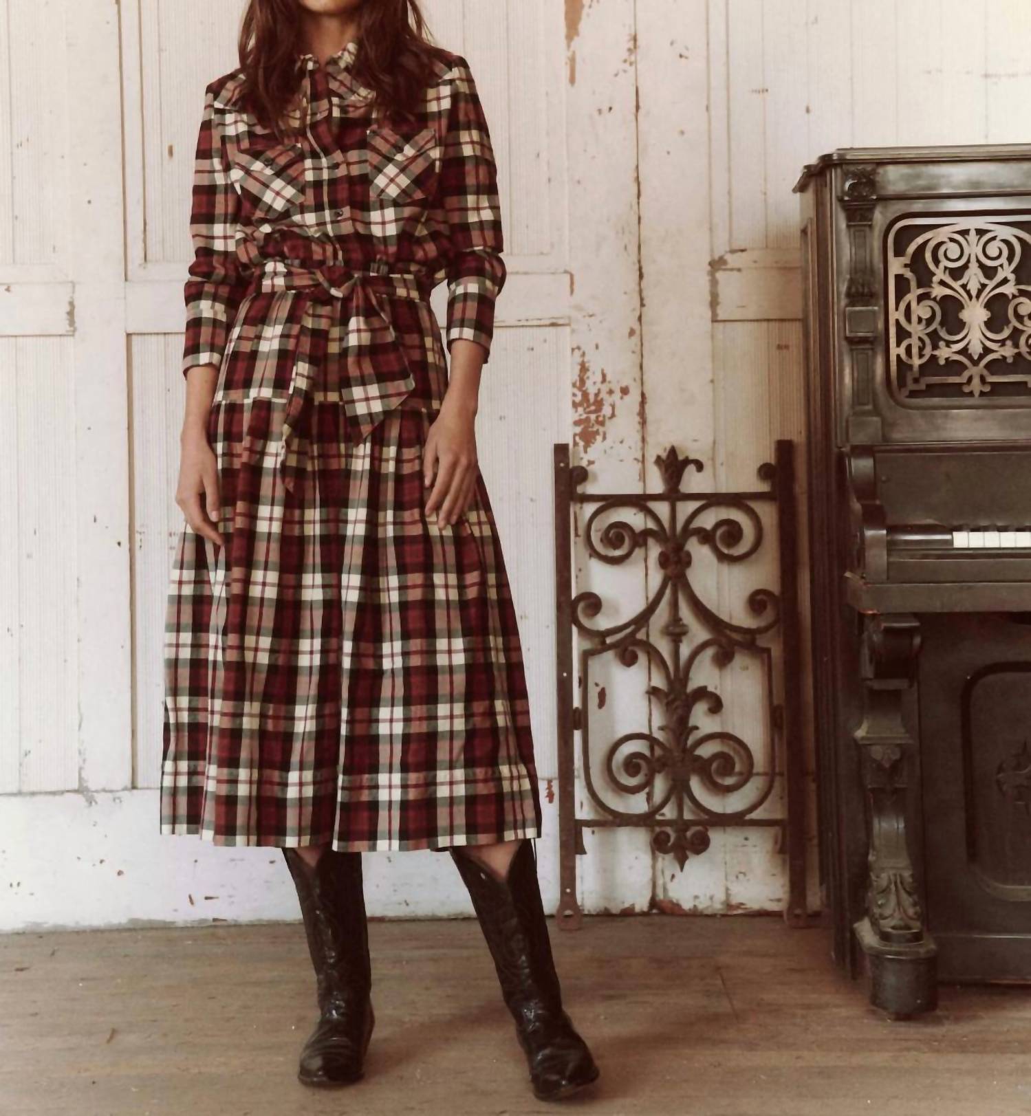 

Юбка «Хайленд» в клетку «Милл» THE GREAT, цвет mill plaid