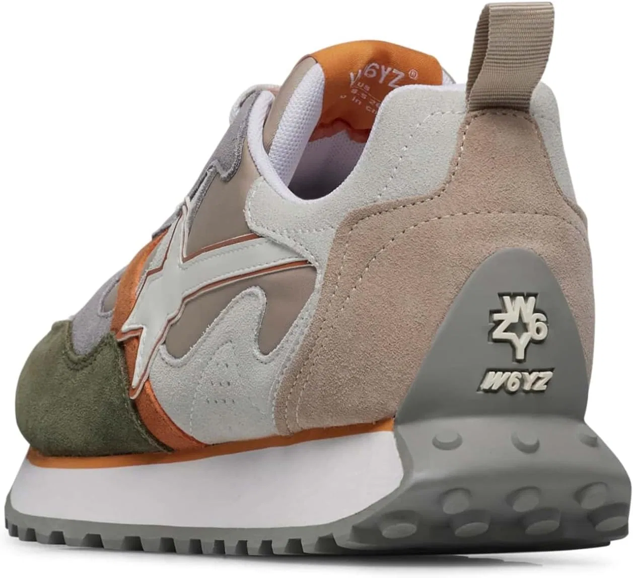 W6yz Кроссовки из замши и технической ткани, Beige Military Green — фото 4