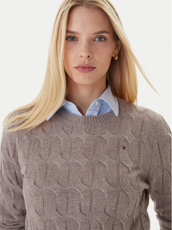 Свитер regular fit WW0WW43586 Tommy Hilfiger, бежевый — фото 4