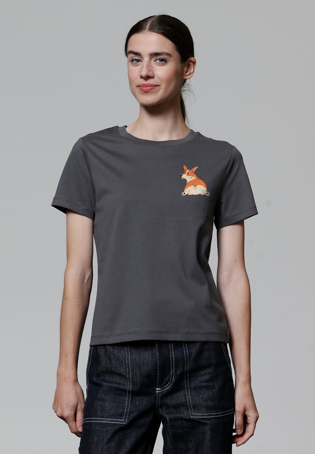 

Футболка с принтом CORGI watapparel, антрацит