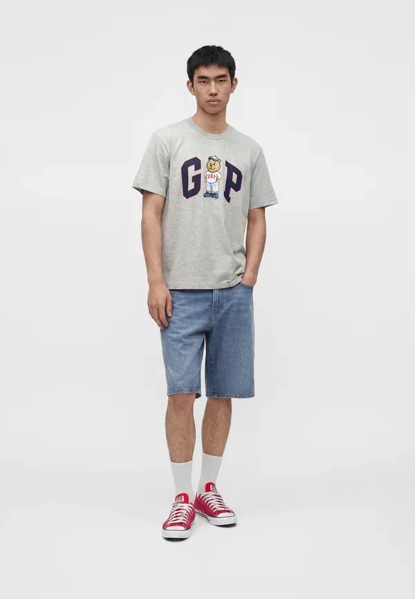 Футболка с принтом Brannan logo tee Gap, серый — фото 2
