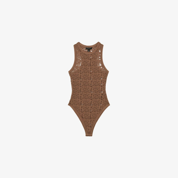 

Reiss x Atelier Francesca боди с лестничной вязкой Reiss, коричневый
