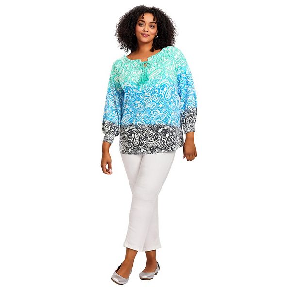 

Топ с омбре принтом для женщин plus size Avenue, Cool Ombre Paisley