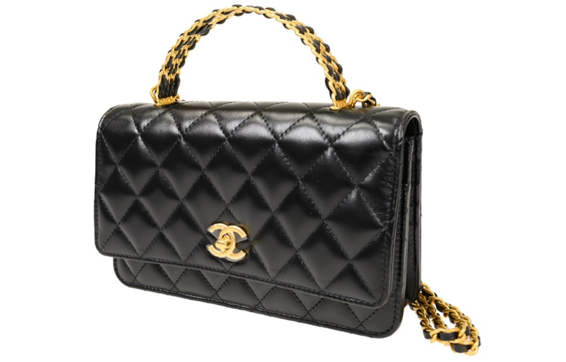 Кошелек на цепочке из кожи коровы Сумка-кошелек Женская Черный CHANEL — фото 3