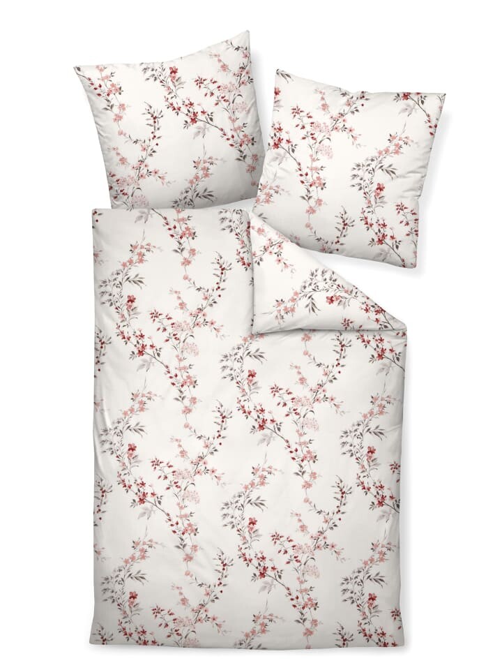 

Постельное белье Traumschloss Premium Flanell Blumenzweige, белый