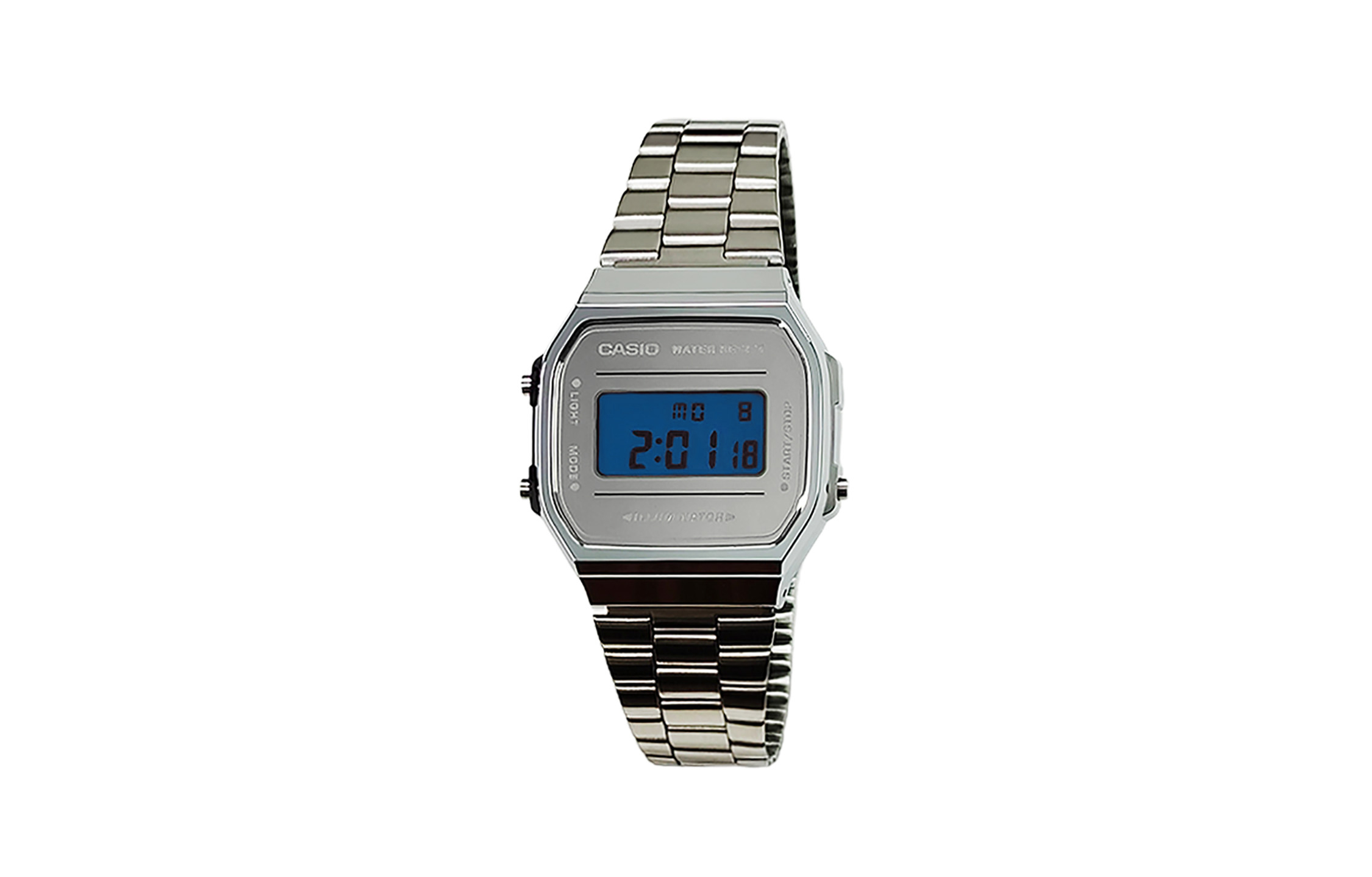 

CASIO Часы Retrofit Series Quartz Movement Stainless Steel Strap Watch Men's Watch Red Watch Dial, Silver Dial with Blue Bezel