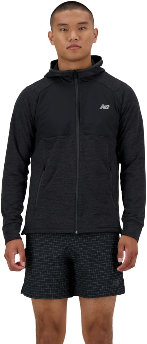 

Мужская флисовая толстовка New Balance Heat Grid на молнии (MJ43206), черный