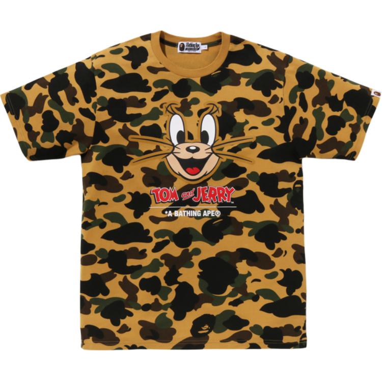 

Футболка Bape X Tom And Jerry 85th 1st Camo A BATHING APE, желтый