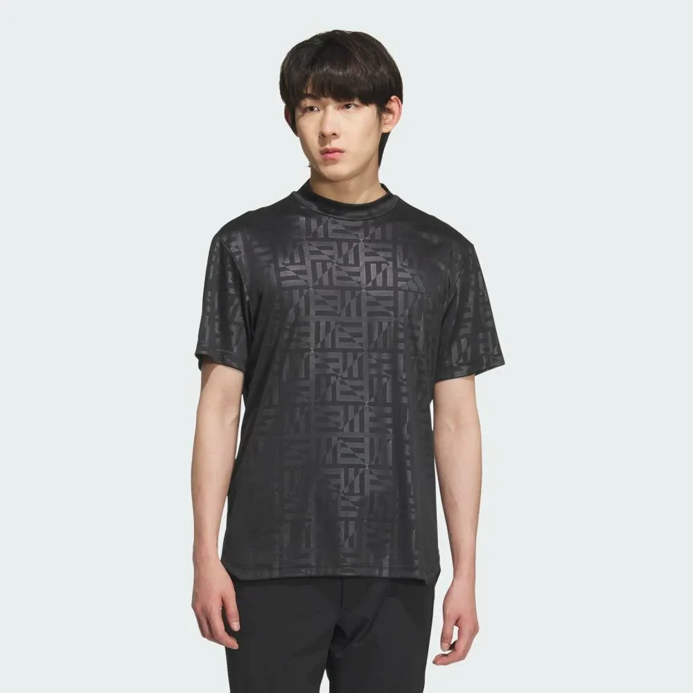 Футболка с тисненым логотипом BOS, воротником-стойкой и короткими рукавами Adidas, black