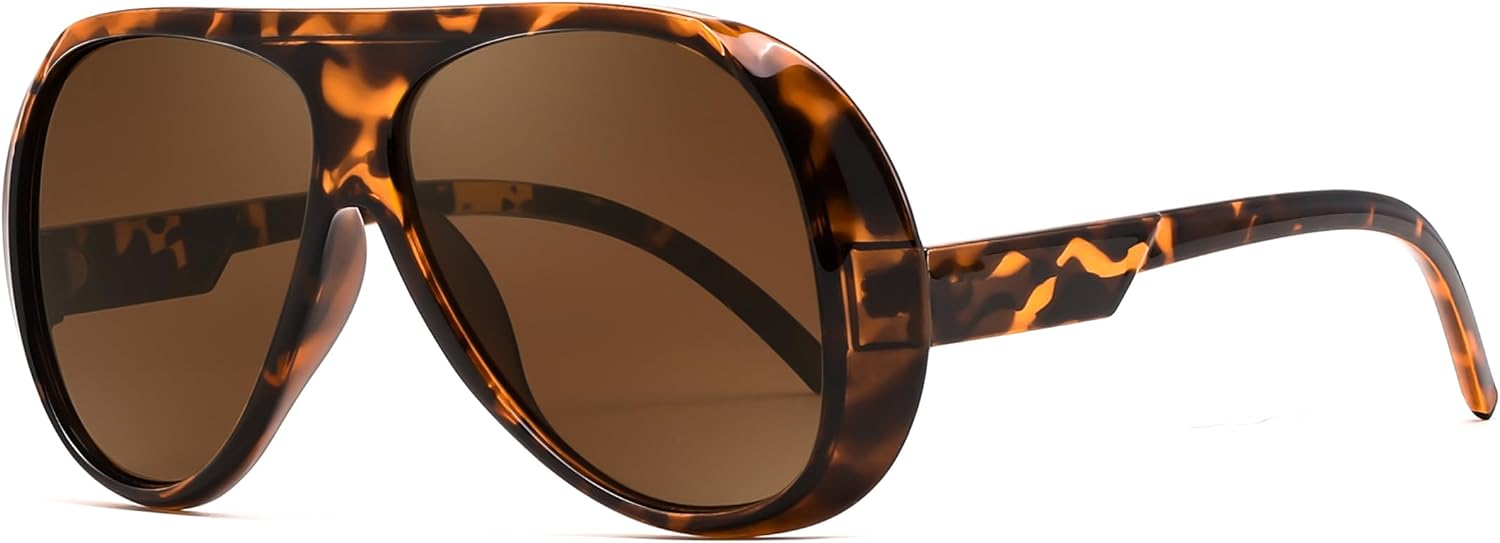 

Солнцезащитные очки-авиаторы FEISEDY в стиле ретро, ​​большие, большие, для женщин и мужчин, модные, винтажные, в стиле 70-х, квадратные, модель B0344, Tortoise Frame Brown Lens