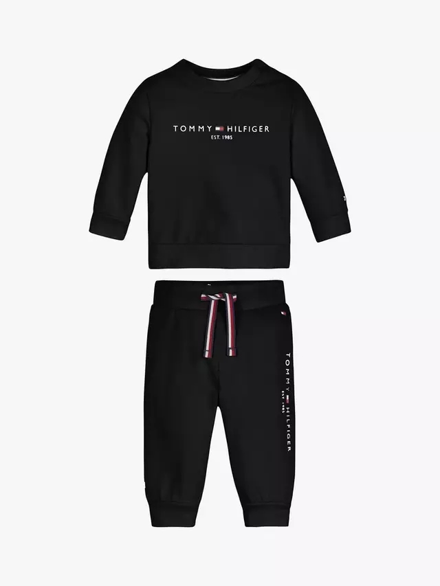 

Толстовка Tommy Hilfiger Baby Essential Logo Crew Neck Sweatshirt and Joggers Set, Black, черный