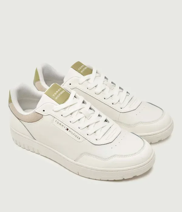 Кожаные кроссовки BASKET CORE LITE LTH Tommy Hilfiger, экрю — фото 3