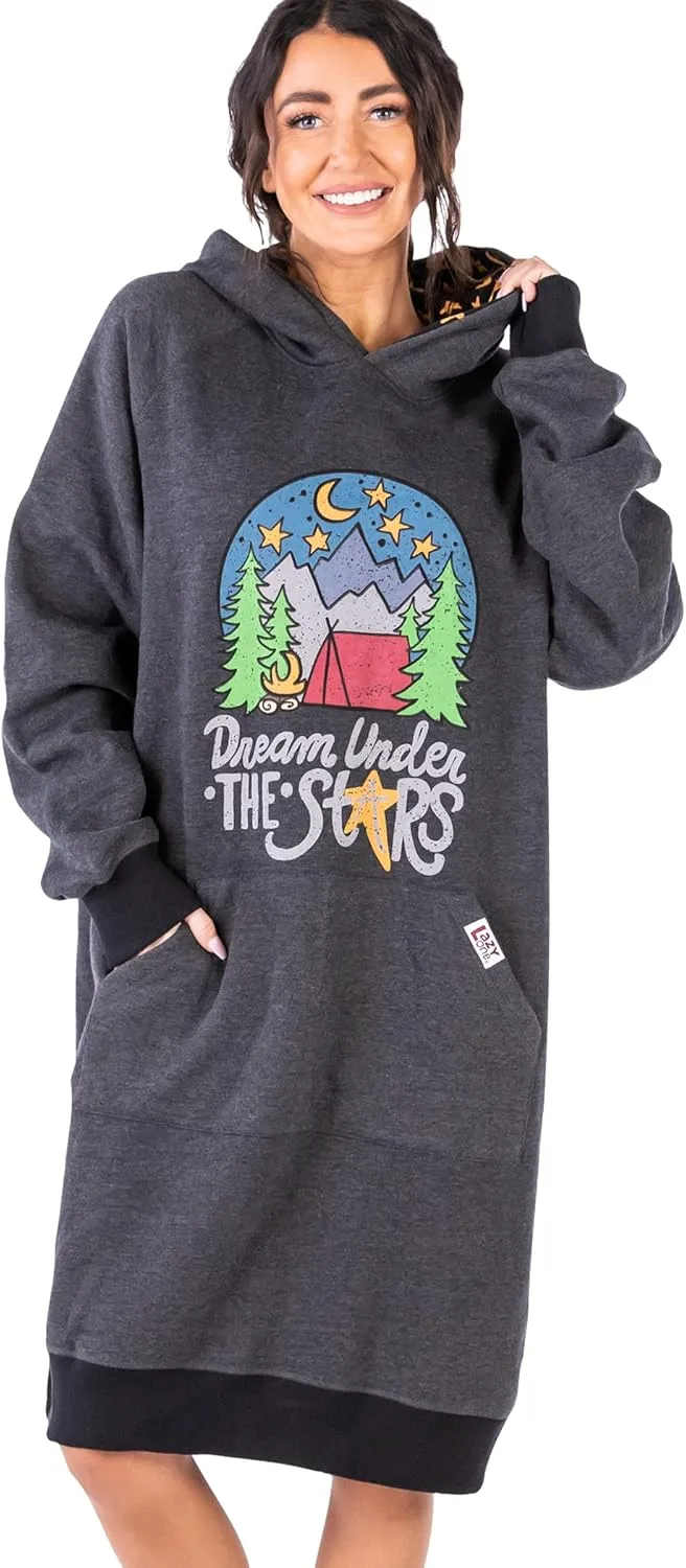 Толстовка с капюшоном оверсайз, удобная одежда для сна Lazy One, Dream Under Stars Sleep Hoodie