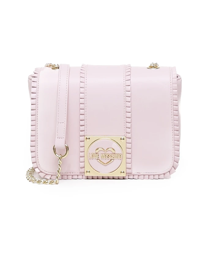 

Сумка с логотипом и металлическим ремешком Love Moschino, розовый