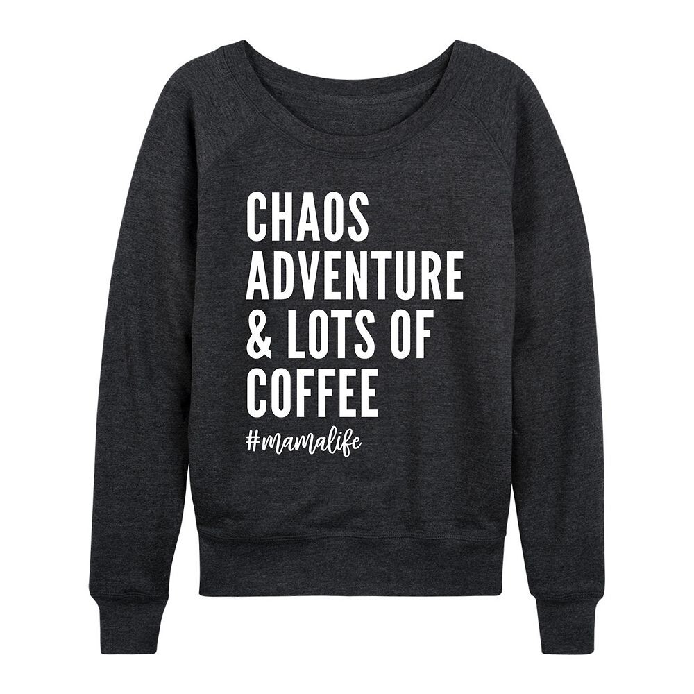 

Женский легкий свитшот из френч терри Chaos Adventure And Coffee Mama Life Licensed Character, цвет Heather Charcoal
