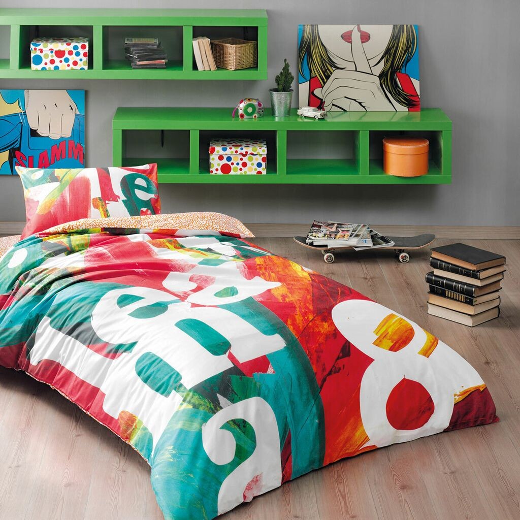 

Постельное белье Dream Sleep Mako Сатин Поп Арт 135х200 см + 80х80 см Traumschlaf