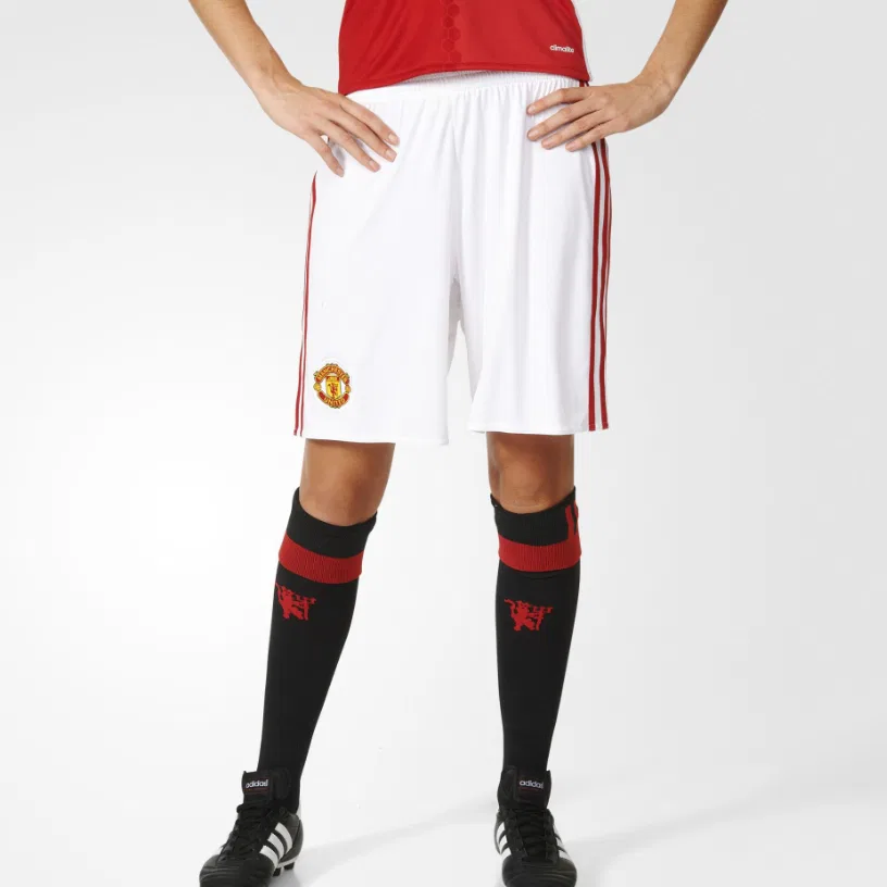 Шорты футбольные Manchester United для мужчин Adidas, White — фото 3