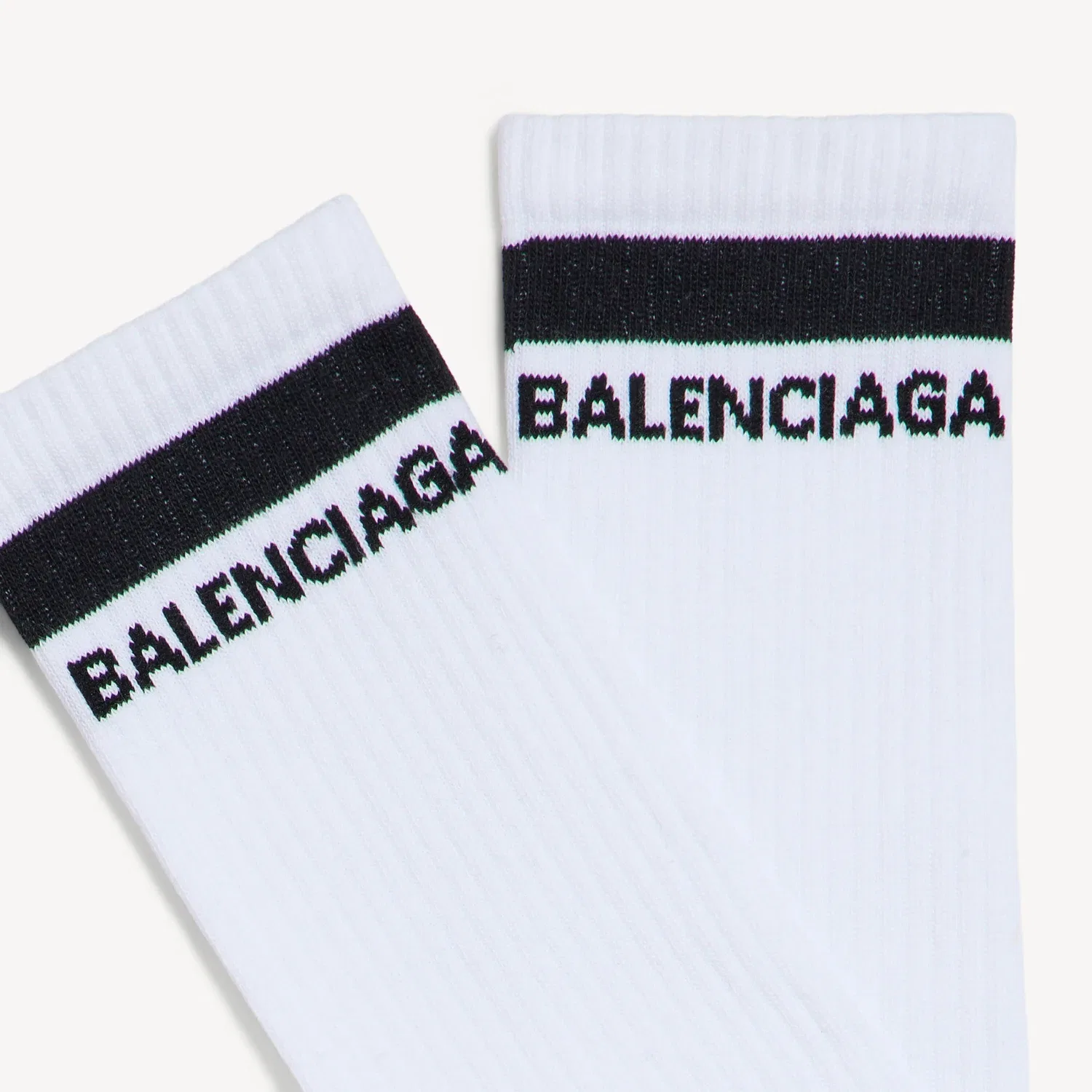 Мужские носки с логотипом BALENCIAGA бело-черного цвета, белый — фото 3