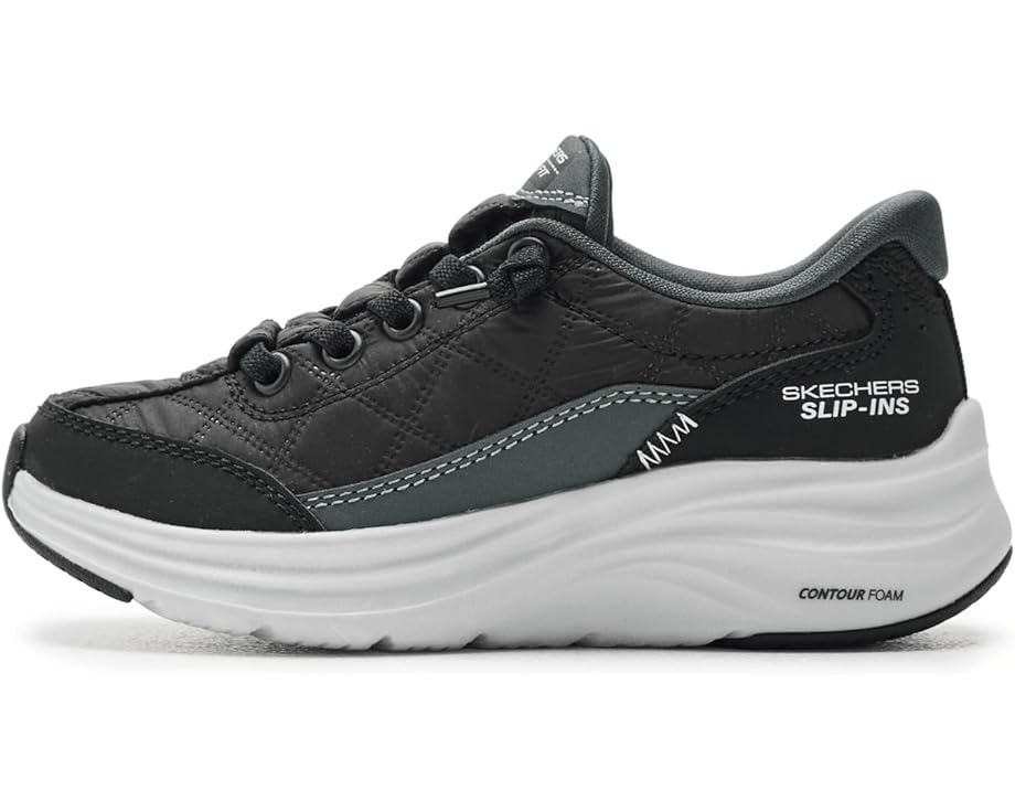 Детские кроссовки SKECHERS KIDS Hands Free Slip-Ins-Contour Foam - Cozy Fit 403892L (Little Kid/Big Kid), Black/White — фото 4