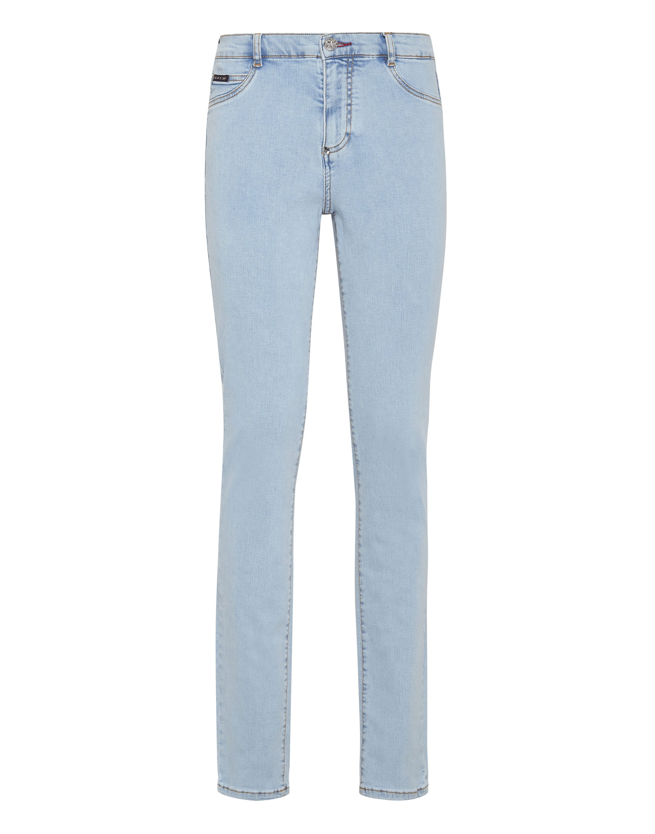 

Джинсовые джеггинсы с высокой талией PHILIPP PLEIN, цвет ice frost