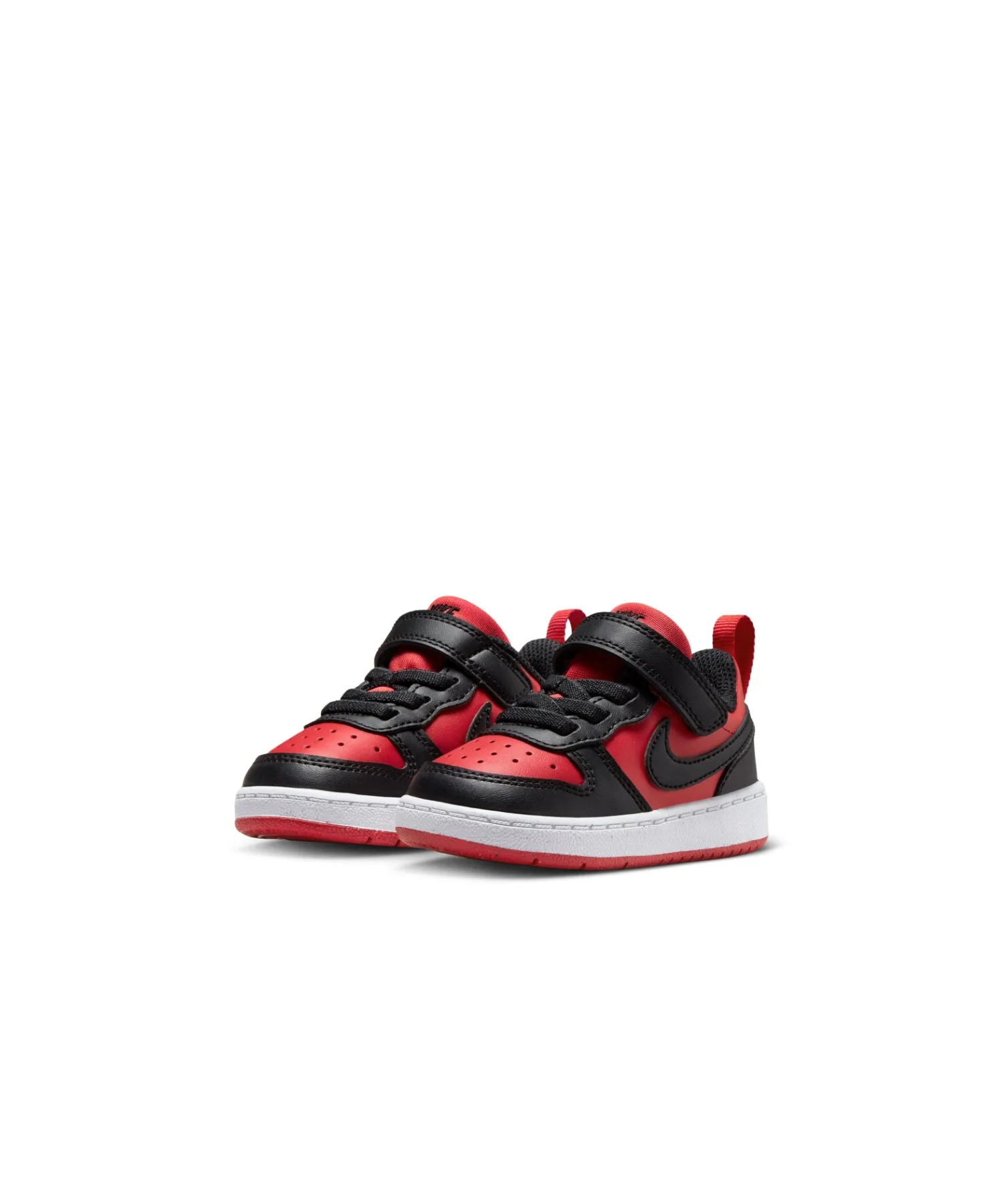 Детские кроссовки с липучкой Nike Court Borough Low Re-Craft TD чёрно-красные