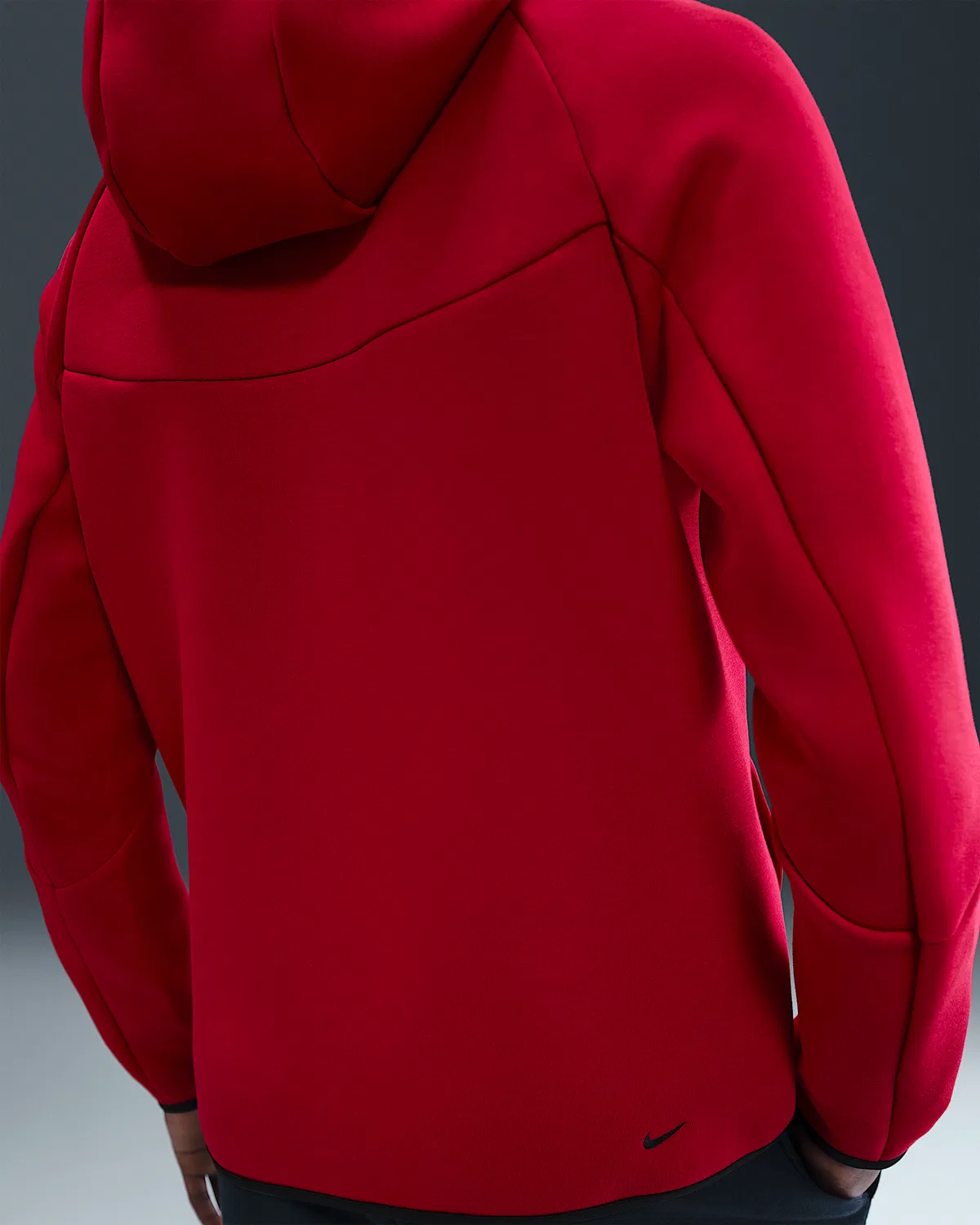 Мужская флисовая ветровка Nike Tech на молнии, Gym Red/Black — фото 2