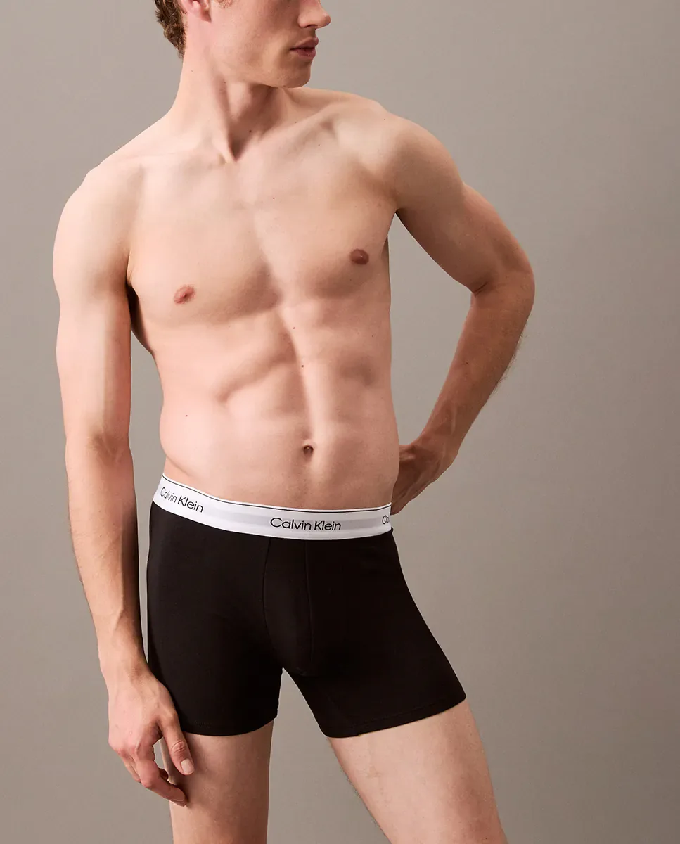 Набор из 3 длинных боксеров - Icon Cotton Stretch Calvin Klein, мультиколор — фото 3