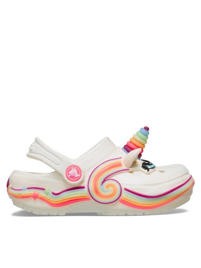 Детские сабо Crocs Iam Unicorn Lights Classic Clog 212508 белого цвета