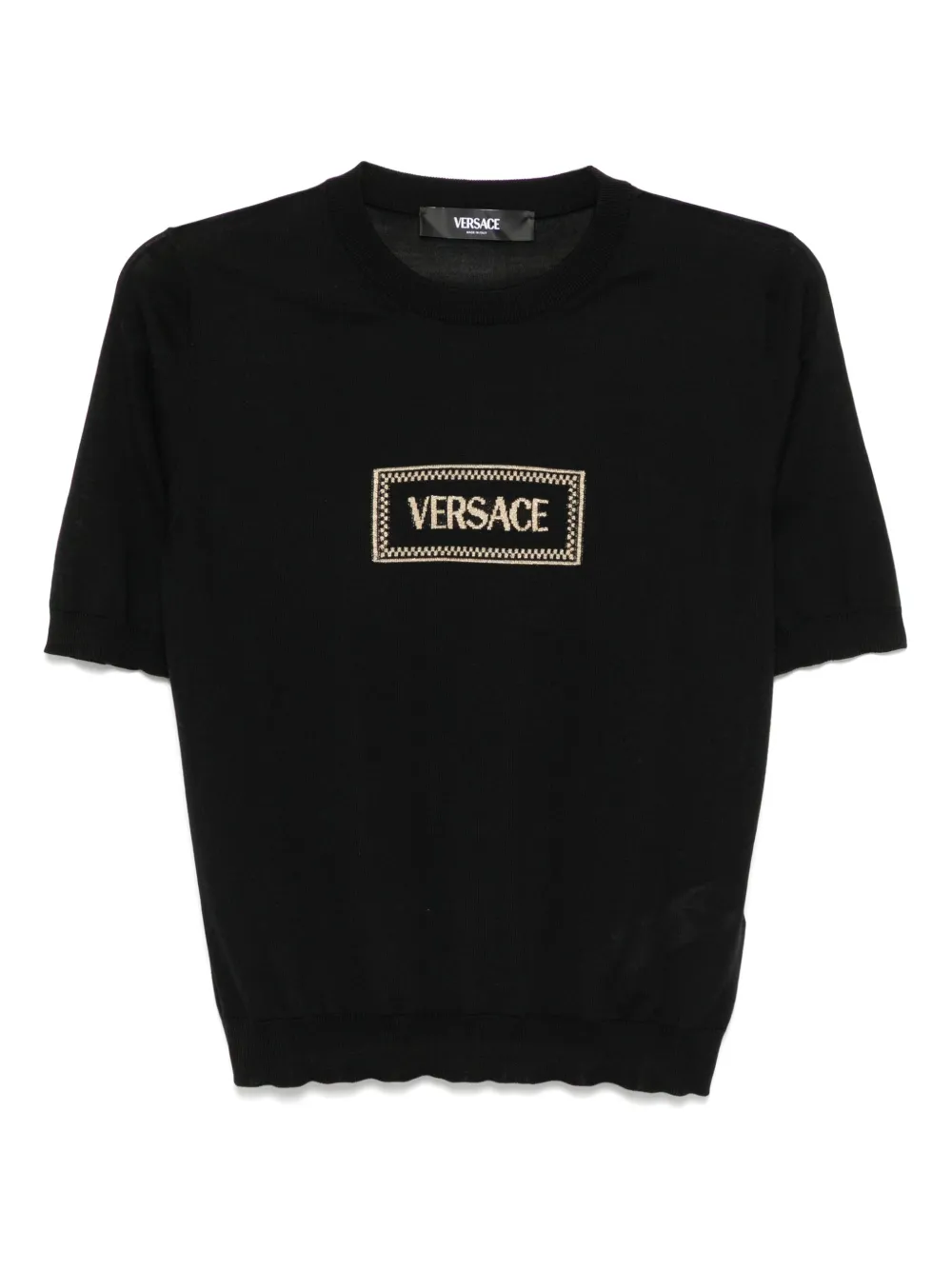 

Топ с короткими рукавами VERSACE, черный