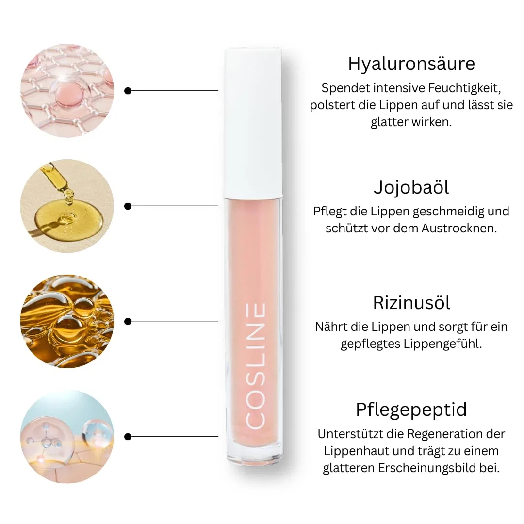 Веганский блеск для губ «Lip Gloss Pearl» от COSLINE Cosline, Pearl — фото 3