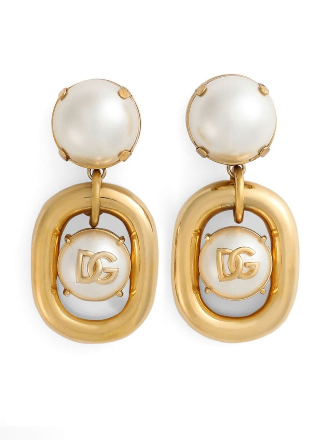 

Dolce & Gabbana серьги-клипсы с логотипом DG, золотой
