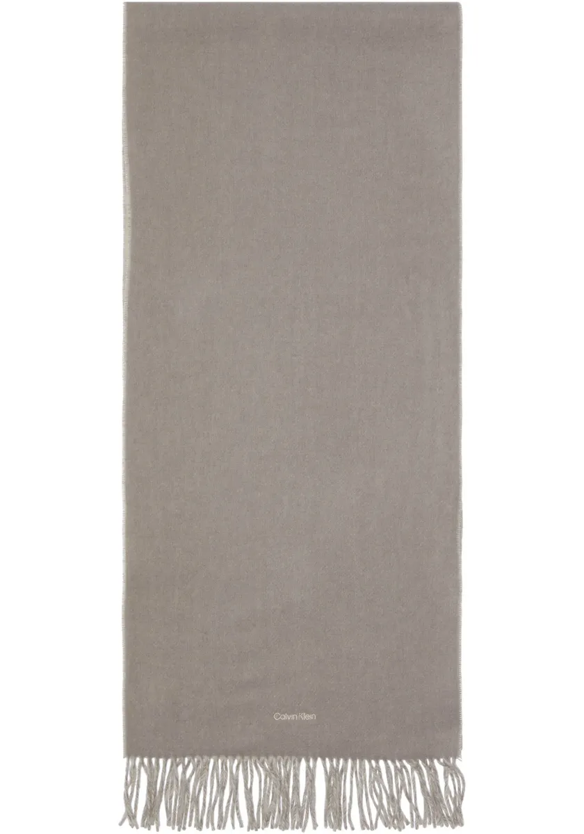 

Шарф Calvin Klein "FRINGES TWONES SCARF 40X200", с вышитой надписью-логотипом, цвет Cinder/Gray Morn