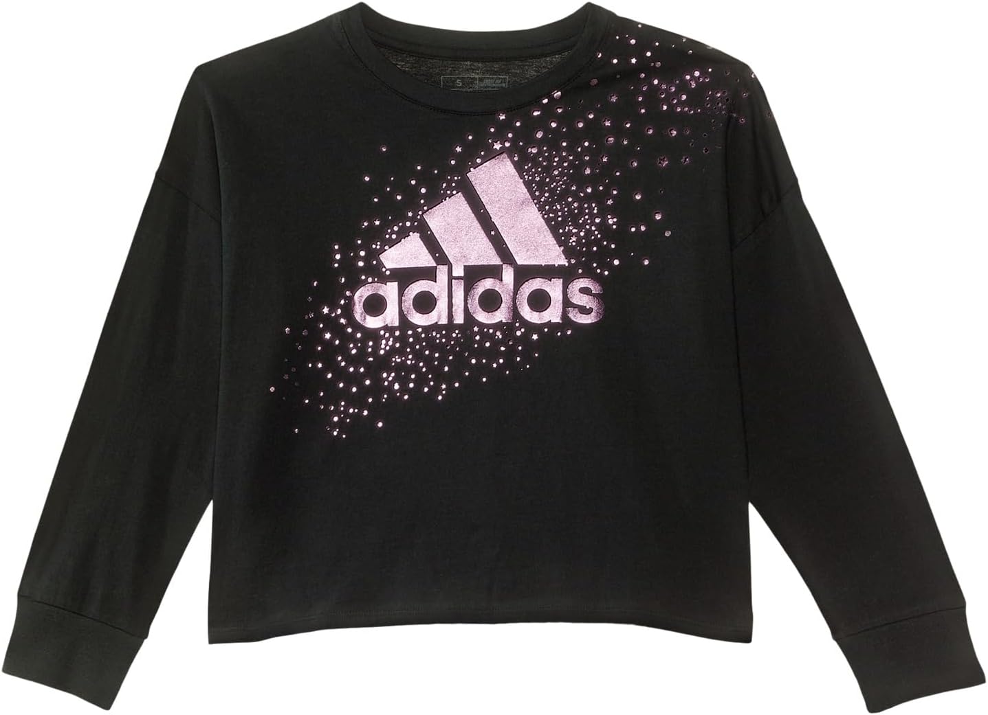 

Футболка adidas Kids Long Sleeve Waist Crew Neck Tee, цвет Black/Purple