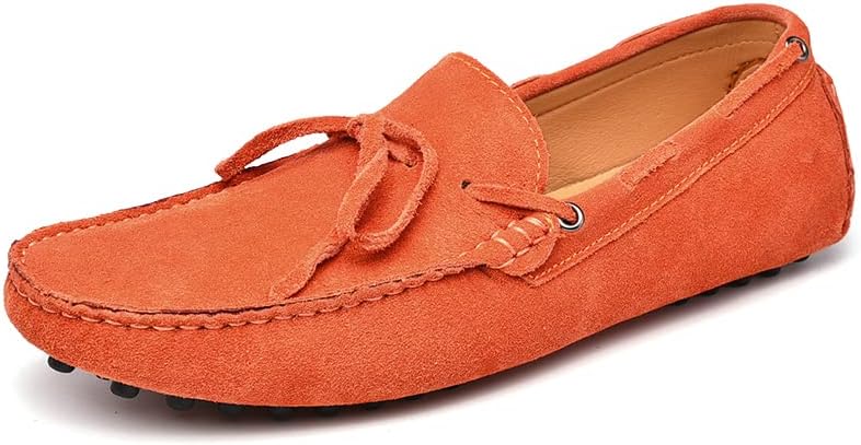

Мужские замшевые лоферы, мокасины-слипоны с бантом, повседневные ботинки-лодочки с резиновой подошвой Generic, оранжевый