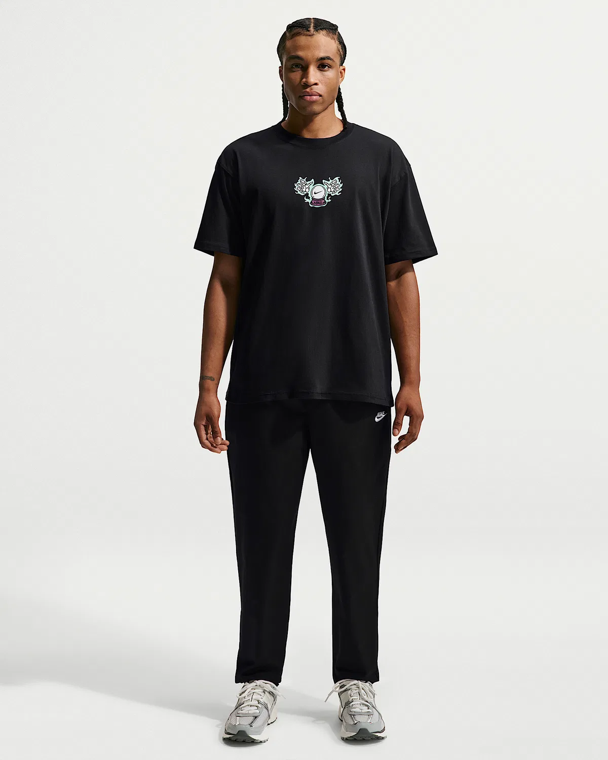 Мужские тканые зауженные брюки Nike Club, Black/White
