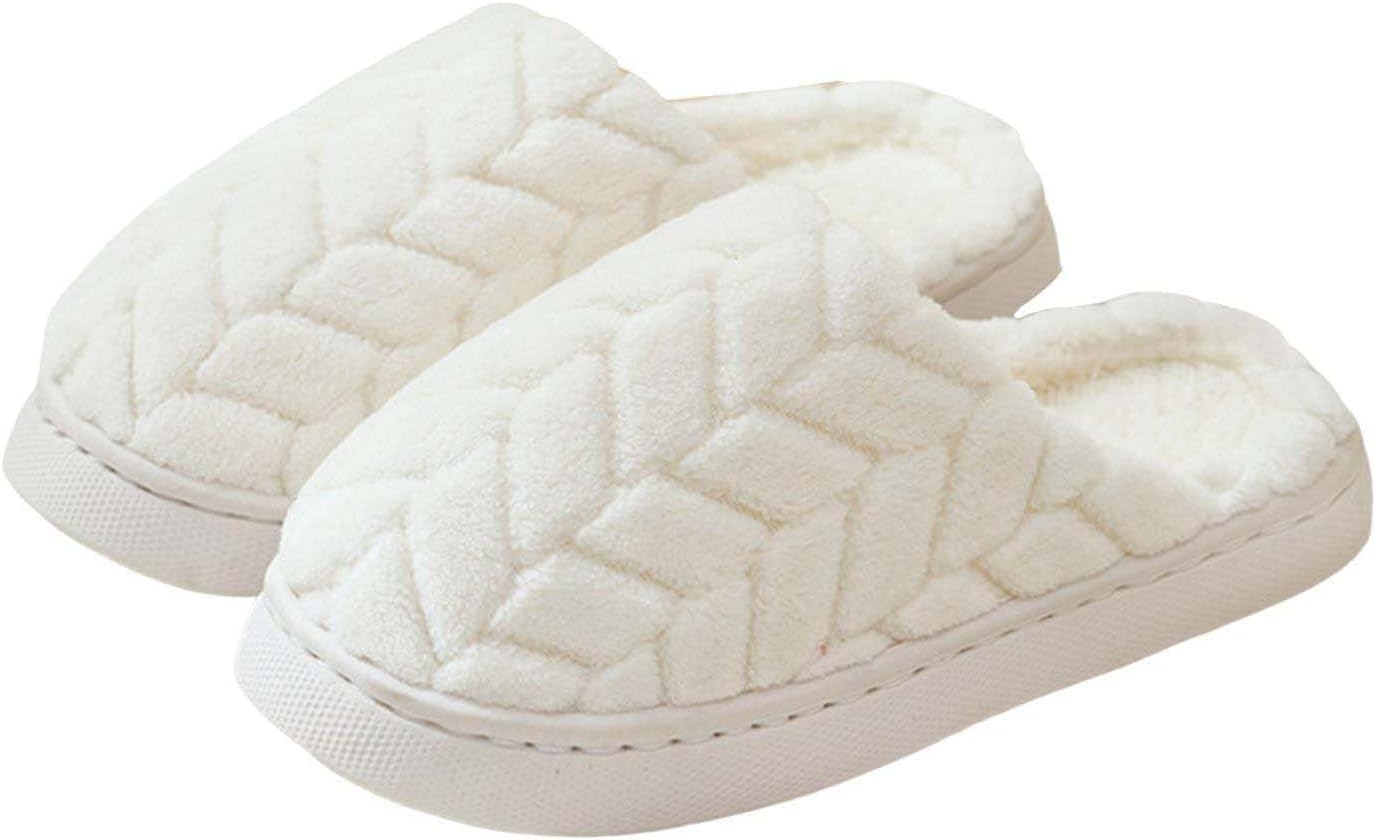 

Домашние тапочки для женщин и мужчин, комфортные тапочки с эффектом памяти, мягкие теплые противоскользящие легкие тапочки, резиновая подошва, пушистый флисовый материал, уютная обувь для дома и улицы Rianclud, белый