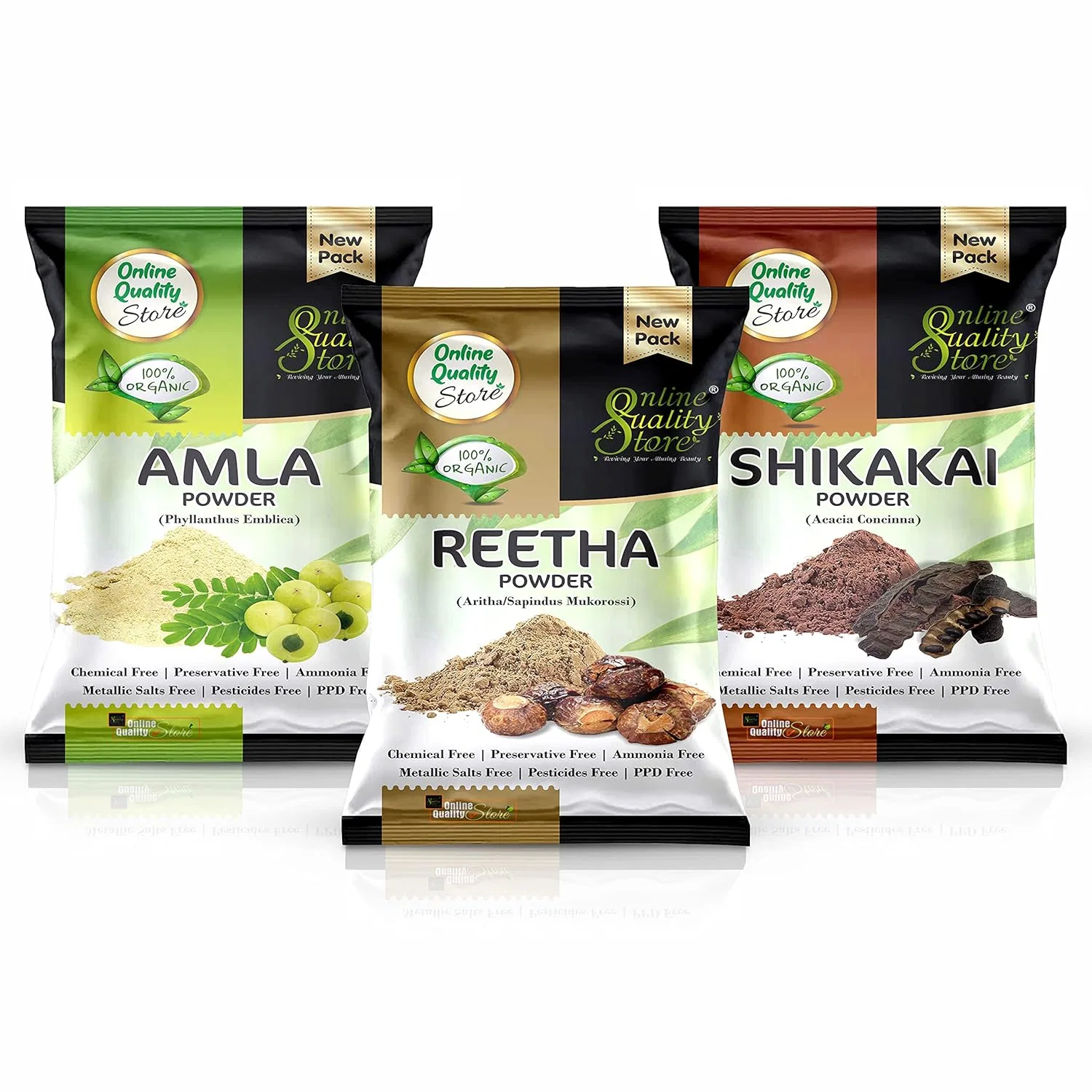 Набор порошков Amla Reetha Shikakai от Online Quality Store Online Quality Store