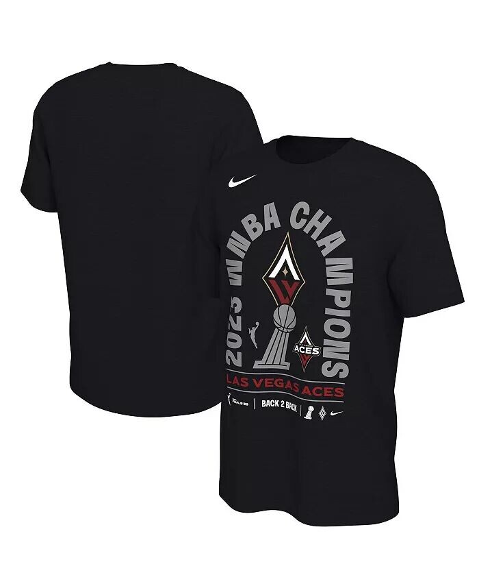

Мужская и женская черная футболка Las Vegas Aces 2023 WNBA Finals Champions Раздевалка Nike