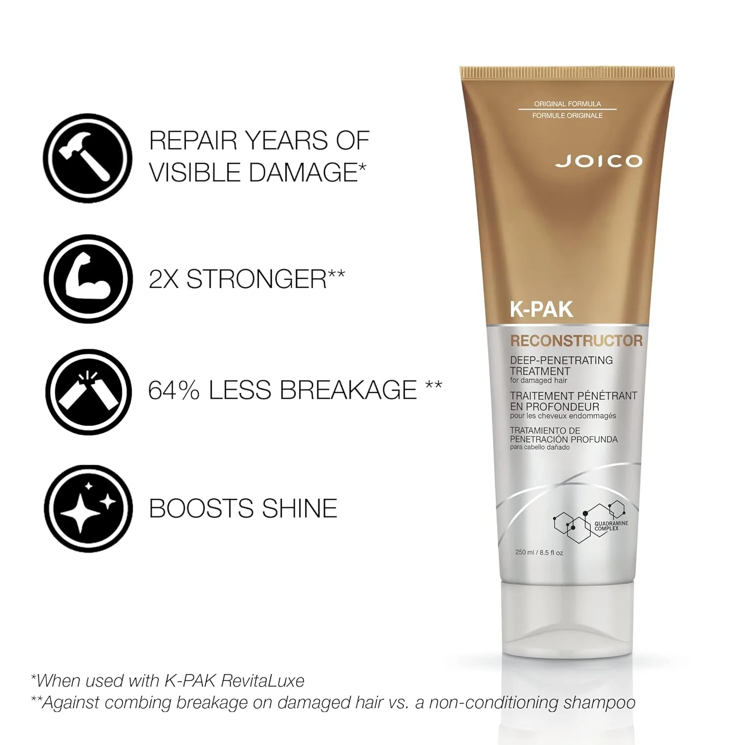 Joico K-PAK Reconstructor глубоко проникающее средство для сильно поврежденных волос, восстановление и укрепление, с кератином и аргинином — фото 2