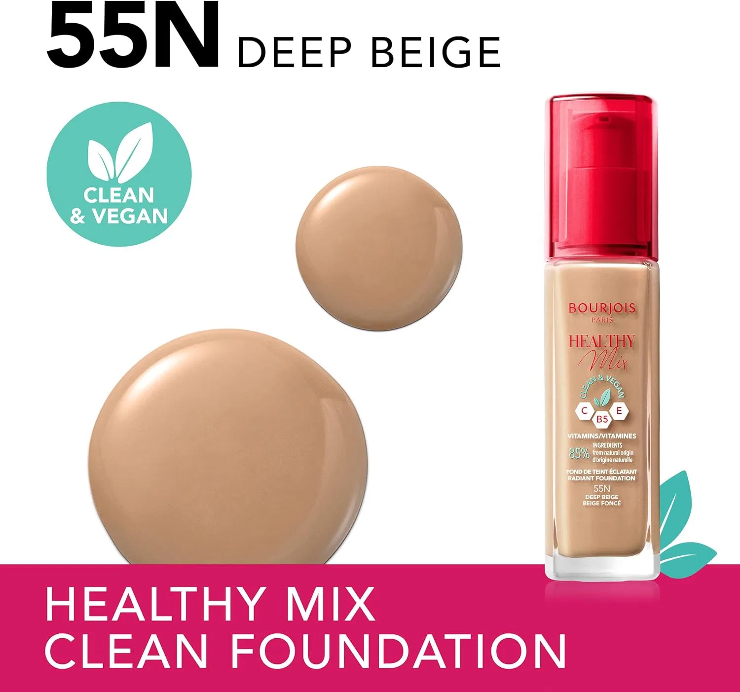 Сияющая тональная основа «Healthy Mix Clean & Vegan» от BOURJOIS Paris Bourjois — фото 2