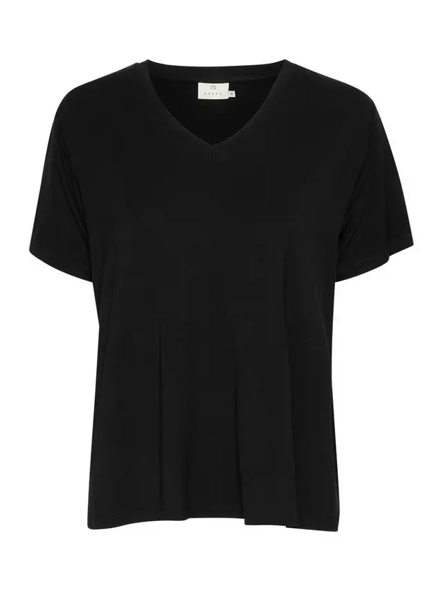 

Футболка KAFFE Frida V-Neck, цвет black/deep