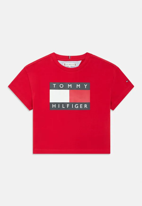 Футболка с принтом флага наследия в свободном стиле Tommy Hilfiger, Primary Red