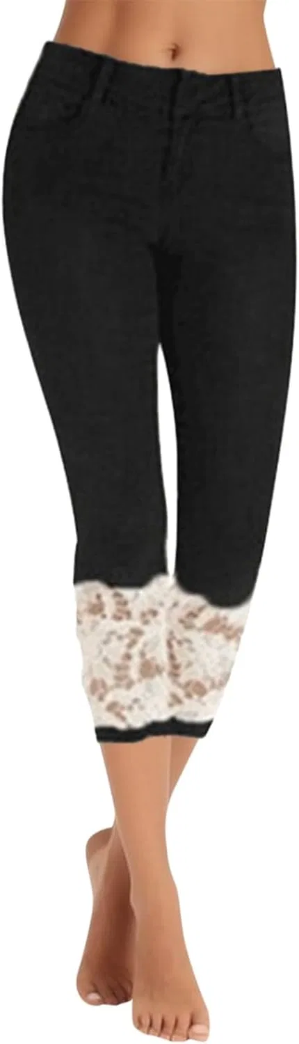 Джинсы кружевные Barrel Jeans, черные
