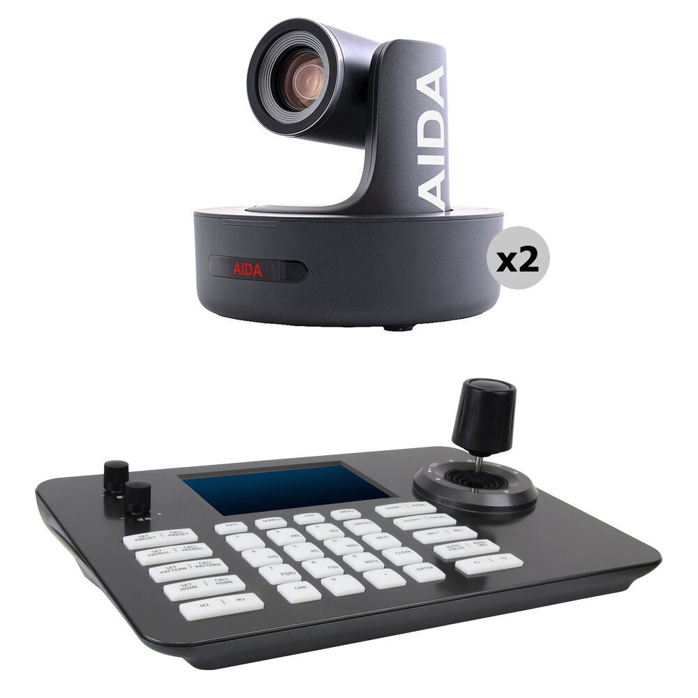 

Комплект из 2 HD NDI HX PTZ-камер AIDA Imaging с 20-кратным зумом и IP-контроллером PTZ View