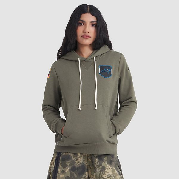Женская оливковая толстовка Carolina Panthers 2025 salute to service sideline standard issue dri-fit Nike